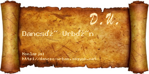 Dancsó Urbán névjegykártya